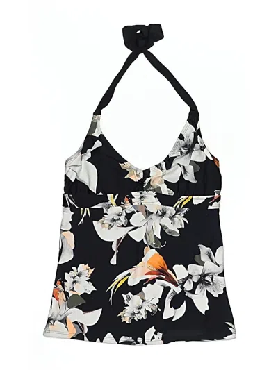 Athleta Swimsuit Top Black Floral Pattern Swimwear