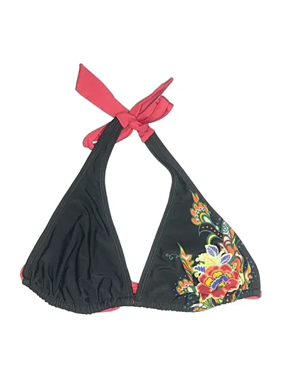 Pre-owned Athleta Swimsuit Top Black Floral Pattern Swimwear