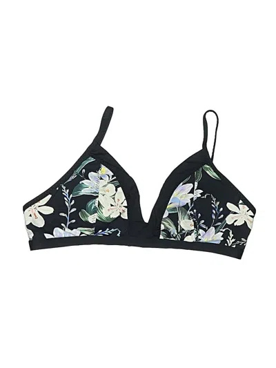 Pre-owned Athleta Swimsuit Top Black Floral Pattern Swimwear