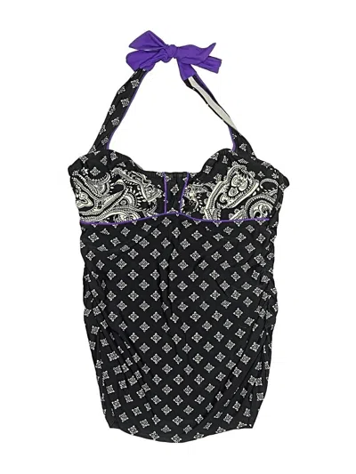 Pre-owned Athleta Swimsuit Top Black Paisley Pattern Swimwear