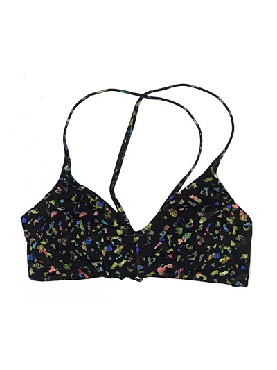 Pre-owned Athleta Swimsuit Top Black Print Pattern Swimwear