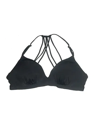 Pre-owned Athleta Swimsuit Top Black Solid Pattern Swimwear