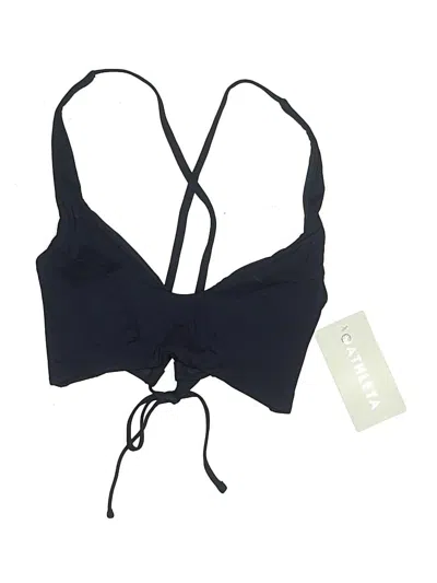 Pre-owned Athleta Swimsuit Top Black Solid Pattern Swimwear