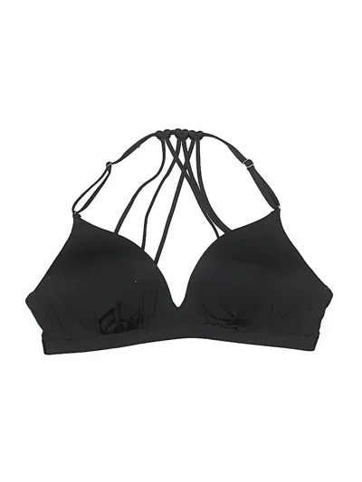 Pre-owned Athleta Swimsuit Top Black Solid Pattern Swimwear