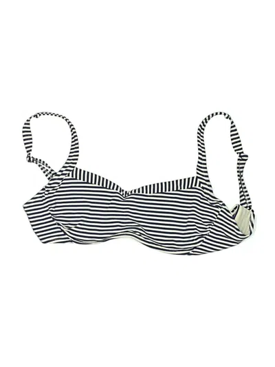 Pre-owned Athleta Swimsuit Top Black Stripes Pattern Swimwear