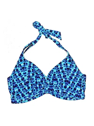 Pre-owned Athleta Swimsuit Top Blue Animal Print Pattern Swimwear