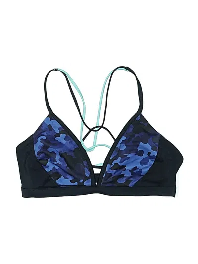 Pre-owned Athleta Swimsuit Top Blue Camo Pattern Swimwear