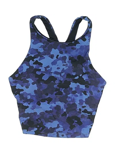 Pre-owned Athleta Swimsuit Top Blue Camo Pattern Swimwear