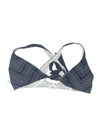 Pre-owned Athleta Swimsuit Top Blue Chevron/herringbone Pattern Swimwear