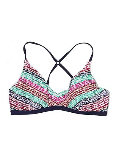 Pre-owned Athleta Swimsuit Top Blue Chevron/herringbone Pattern Swimwear