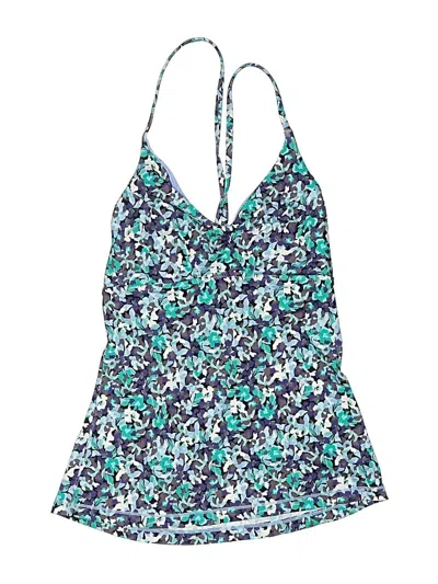 Pre-owned Athleta Swimsuit Top Blue Floral Pattern Swimwear
