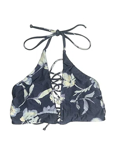 Pre-owned Athleta Swimsuit Top Blue Floral Pattern Swimwear