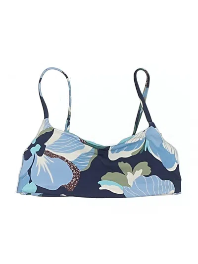 Pre-owned Athleta Swimsuit Top Blue Floral Pattern Swimwear