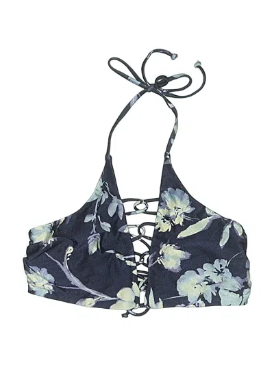 Pre-owned Athleta Swimsuit Top Blue Floral Pattern Swimwear