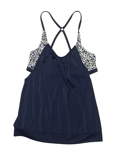 Pre-owned Athleta Swimsuit Top Blue Halter Neckline Swimwear