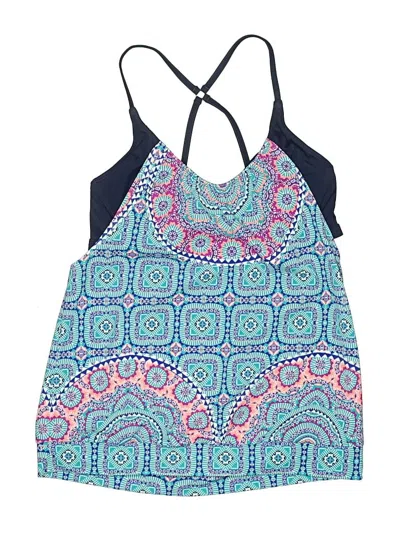 Pre-owned Athleta Swimsuit Top Blue Paisley Pattern Swimwear