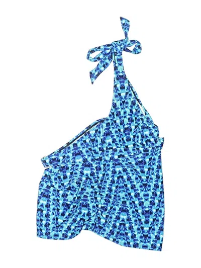 Pre-owned Athleta Swimsuit Top Blue Print Pattern Swimwear