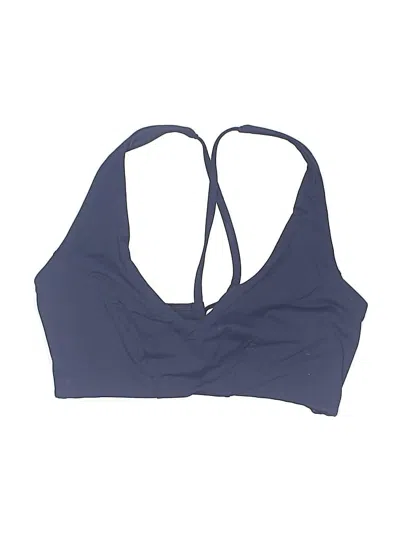 Pre-owned Athleta Swimsuit Top Blue Solid Pattern Swimwear