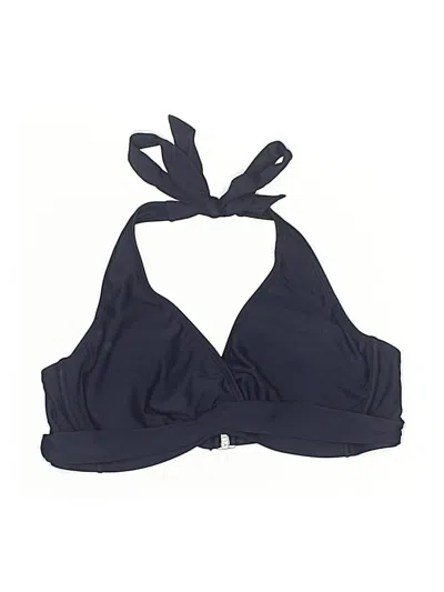 Pre-owned Athleta Swimsuit Top Blue Solid Pattern Swimwear