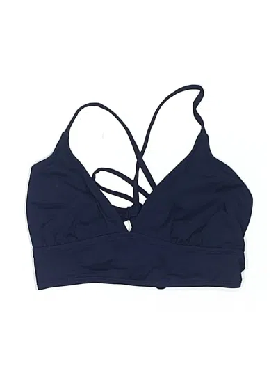 Pre-owned Athleta Swimsuit Top Blue Solid Pattern Swimwear