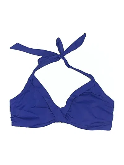 Pre-owned Athleta Swimsuit Top Blue Solid Pattern Swimwear