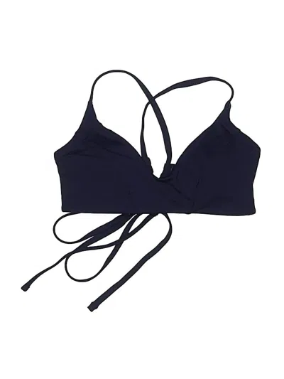 Pre-owned Athleta Swimsuit Top Blue Solid Pattern Swimwear