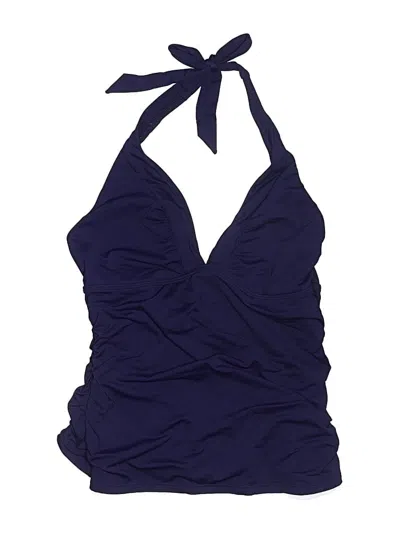 Pre-owned Athleta Swimsuit Top Blue Solid Pattern Swimwear