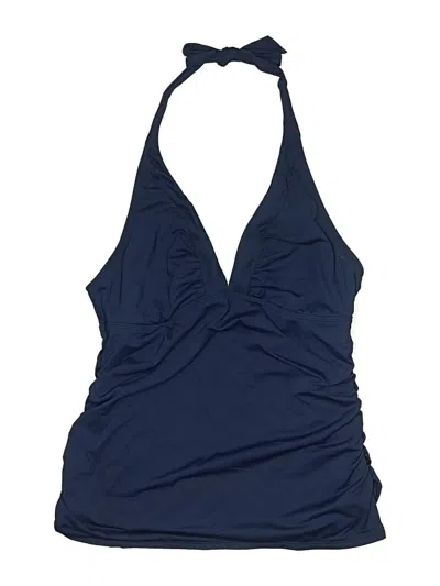 Pre-owned Athleta Swimsuit Top Blue Solid Pattern Swimwear