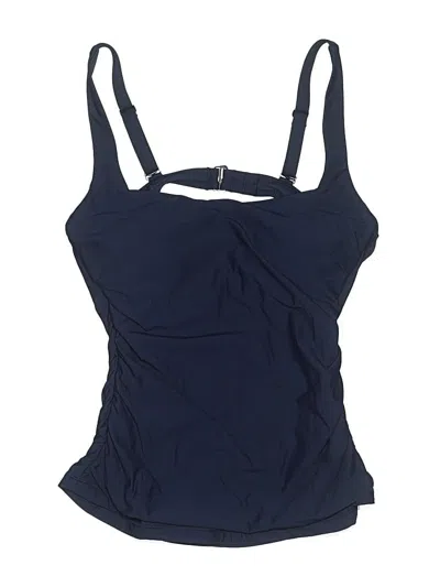 Pre-owned Athleta Swimsuit Top Blue Solid Pattern Swimwear