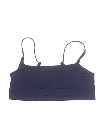 Pre-owned Athleta Swimsuit Top Blue Solid Pattern Swimwear
