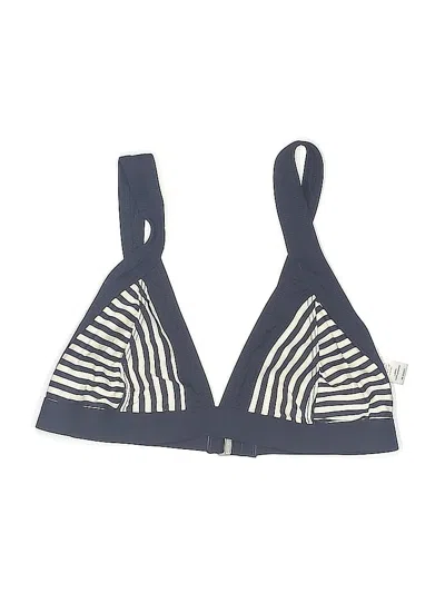 Pre-owned Athleta Swimsuit Top Blue Stripes Pattern Swimwear