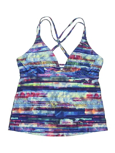 Pre-owned Athleta Swimsuit Top Blue Tie-dye Pattern Swimwear