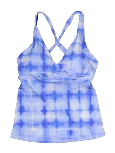 Pre-owned Athleta Swimsuit Top Blue Tie-dye Pattern Swimwear
