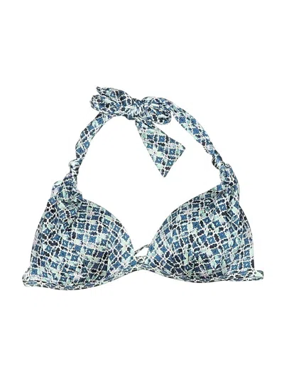 Pre-owned Athleta Swimsuit Top Blue Tweed Pattern Swimwear