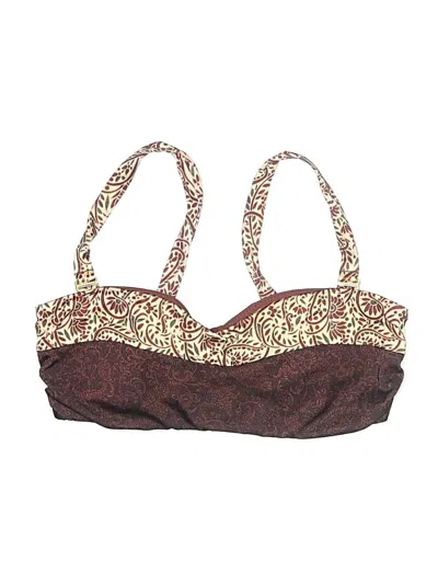 Pre-owned Athleta Swimsuit Top Brown Animal Print Pattern Swimwear