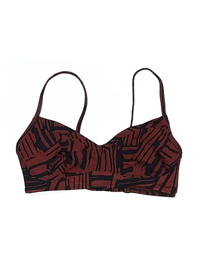 Pre-owned Athleta Swimsuit Top Brown Graphic Pattern Swimwear