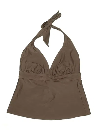 Pre-owned Athleta Swimsuit Top Brown Solid Pattern Swimwear