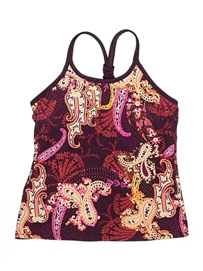 Pre-owned Athleta Swimsuit Top Burgundy Paisley Pattern Swimwear