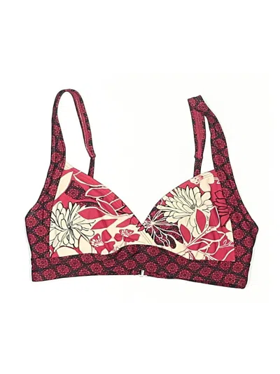 Pre-owned Athleta Swimsuit Top Burgundy Print Pattern Swimwear