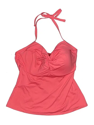 Pre-owned Athleta Swimsuit Top Burgundy Solid Pattern Swimwear