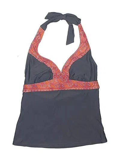 Pre-owned Athleta Swimsuit Top Gray Paisley Pattern Swimwear
