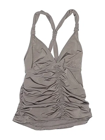 Pre-owned Athleta Swimsuit Top Gray Solid Pattern Swimwear
