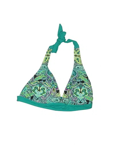 Pre-owned Athleta Swimsuit Top Green Paisley Pattern Swimwear
