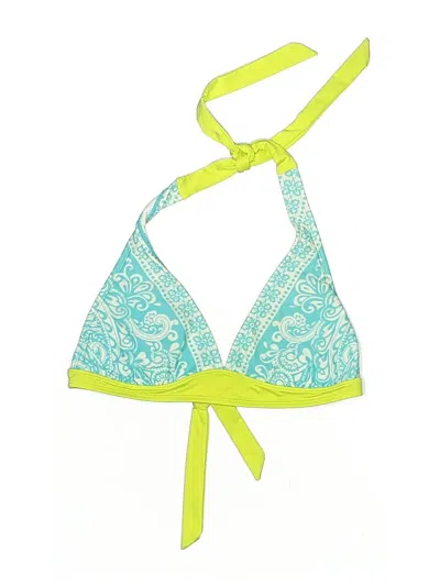 Pre-owned Athleta Swimsuit Top Green Paisley Pattern Swimwear