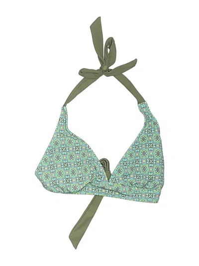 Pre-owned Athleta Swimsuit Top Green Print Pattern Swimwear