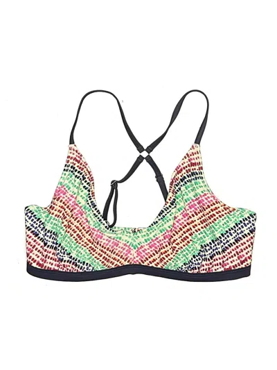 Pre-owned Athleta Swimsuit Top Green Tweed Pattern Swimwear