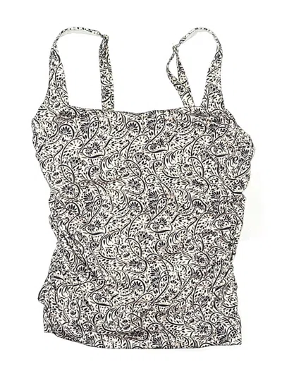 Pre-owned Athleta Swimsuit Top Ivory Paisley Pattern Swimwear