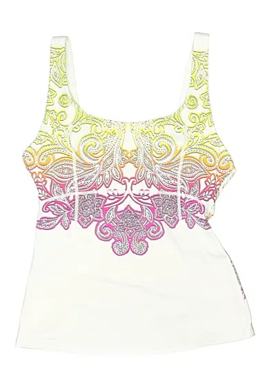 Pre-owned Athleta Swimsuit Top Ivory Paisley Pattern Swimwear