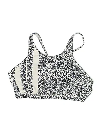 Pre-owned Athleta Swimsuit Top Ivory Print Pattern Swimwear