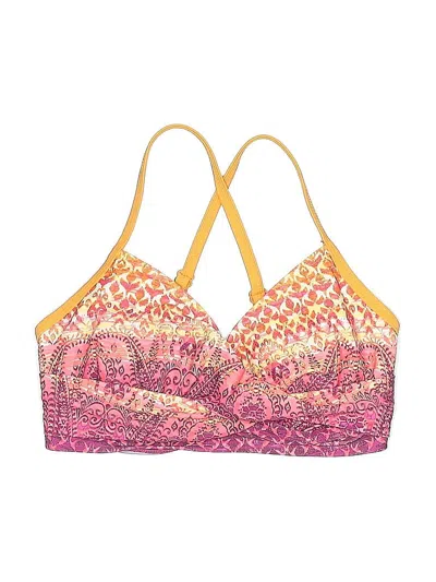 Pre-owned Athleta Swimsuit Top Pink Print Pattern Swimwear